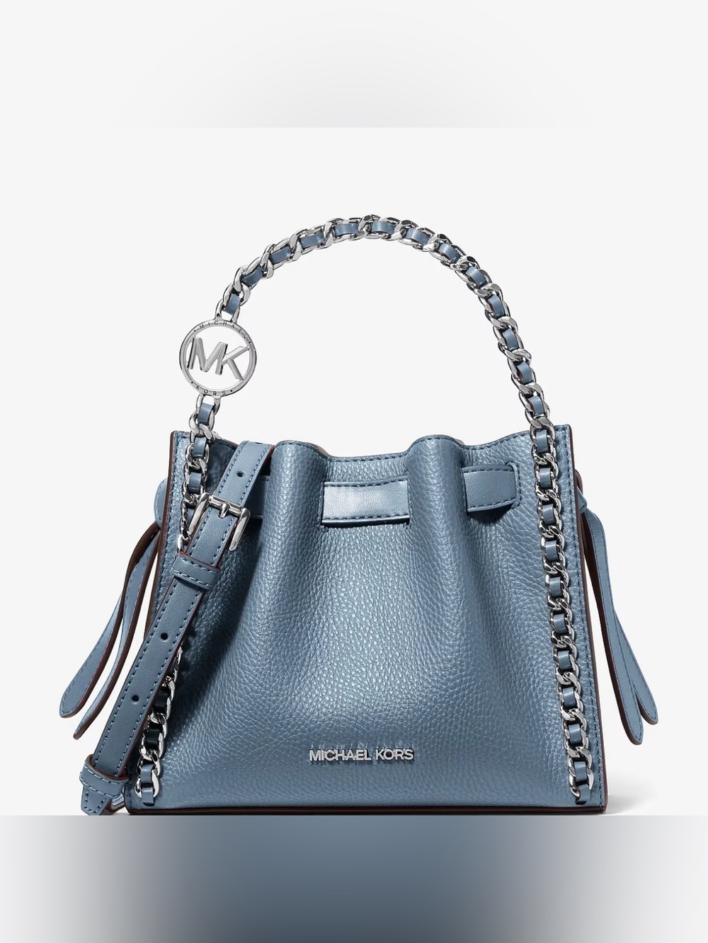 Michael Kors Blue Mina Small Chain Convertible Crossbody Bag